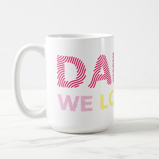 Taza De Café Papi te amamos. Feliz día del padre. (Izquierda)