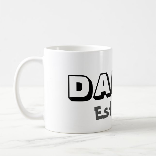Taza De Café Papi w/Personalizable establece fecha de café Mug (Izquierda)