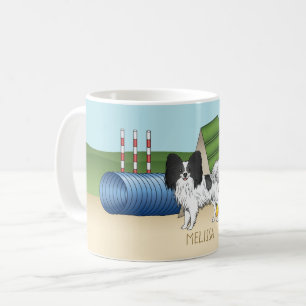Taza De Café Papillon Blanco Y Negro Con Equipo De Agilidad