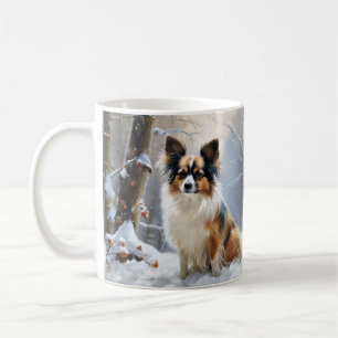 Taza De Café Papillon Deja que nieve Navidad