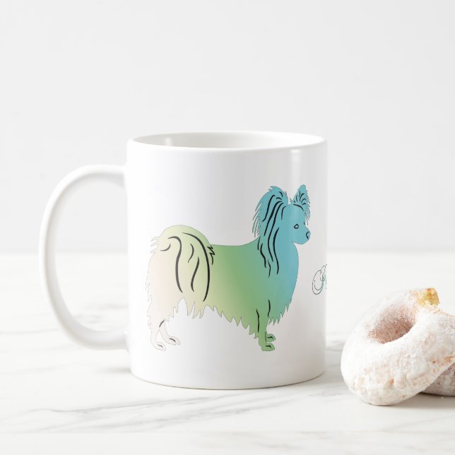 Taza De Café Papillon Dog (Con donut)