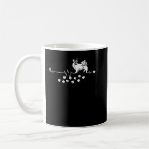Taza De Café Papillon Dog Heartbeat Gift Perros Raza Hombres