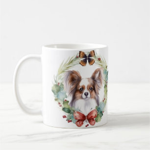 Taza De Café Papillon Navidades Wreath Festimes Pup