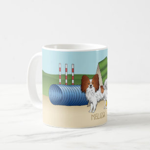 Taza De Café Papillon Rojo Y Blanco Con Equipo De Agilidad
