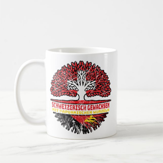 Taza De Café Papua-Neuguinea Papuanisch Schweizer Schweiz Baum (Izquierda)