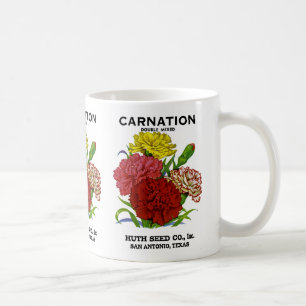 Taza De Café Paquete de Semillas de la Viñeta de Carnación