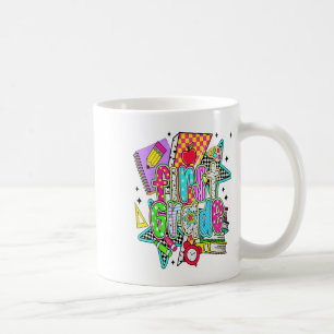 Taza De Café Paquete floral para el primer día de primer grado 
