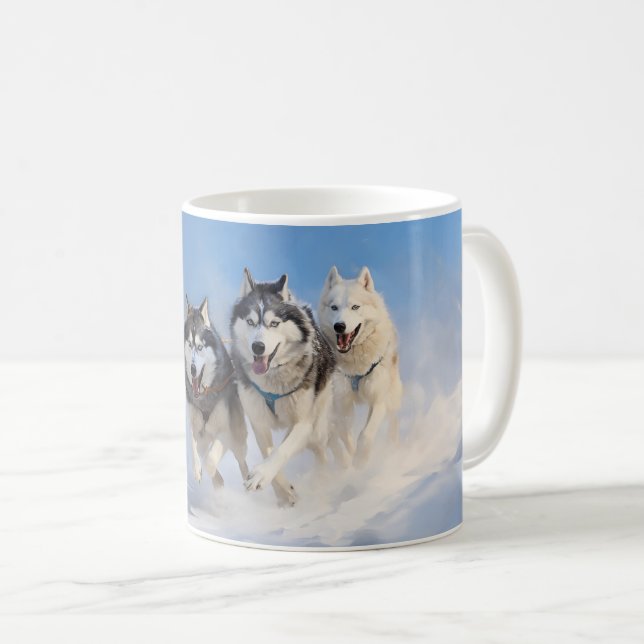 Taza De Café Paquete Husky Siberian (Anverso derecho)