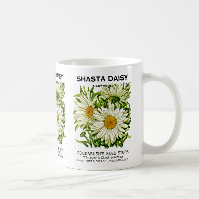 Taza De Café Paquete Shasta Daisy Vintage Seed (Derecha)
