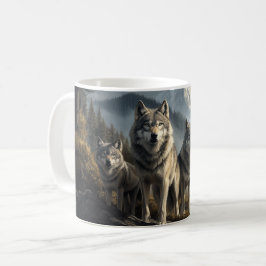 Taza De Café Paquete Wolf en el paisaje montañoso