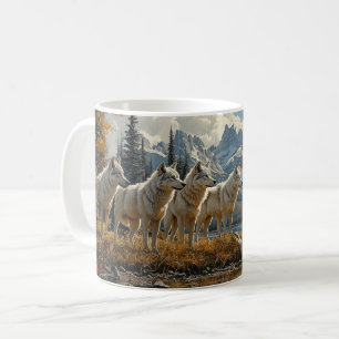 Taza De Café Paquete Wolf junto al lago