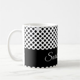 Taza De Café Paquetes de polka en blanco y negro Personalizado 