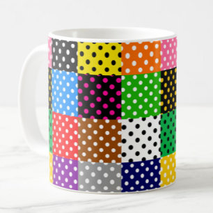 Taza De Café Paquetes multicolores Quilt Polka Dots