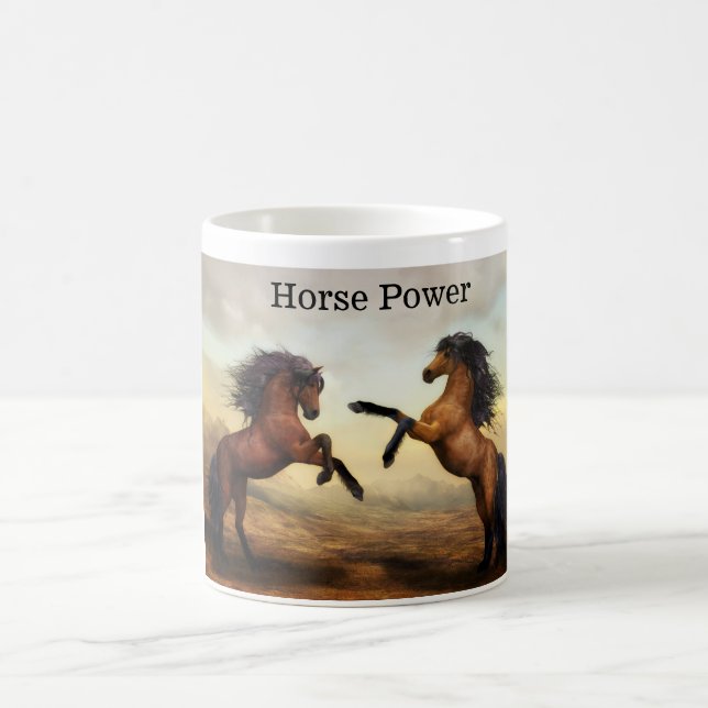 Taza De Café par de caballos salvajes (Centro)
