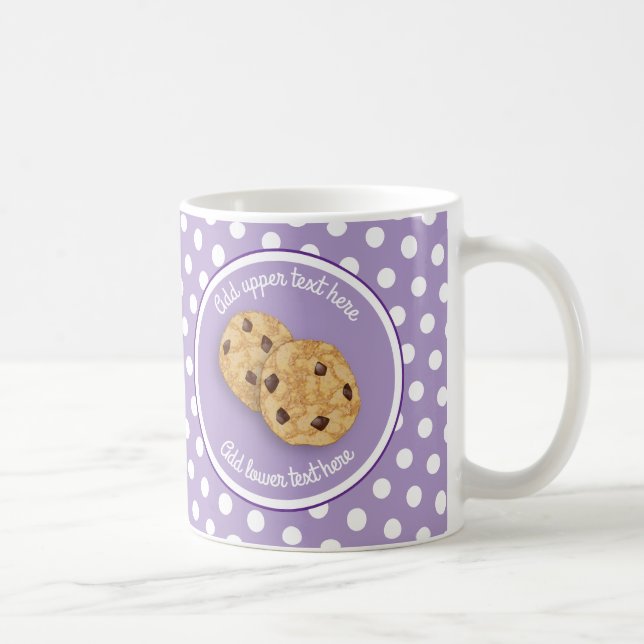 Taza De Café Par de galleta dulce sobre morado de lavanda (Derecha)