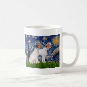 Taza De Café Par de Jack Russell 4 - Noche estrellada