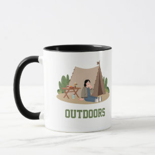 Taza de café para acampada elegante al aire libre