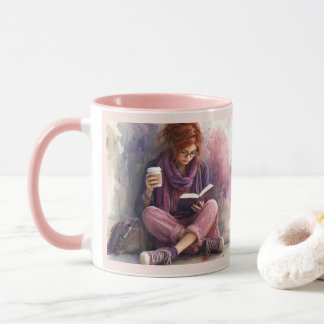 Taza de café para amante de libros acogedores – Ch