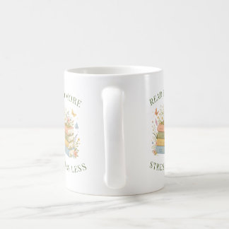 Taza de café para amantes de los libros florales '