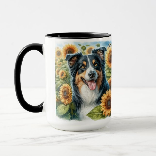 Taza de café para amantes de perros Border Collie  (Izquierda)