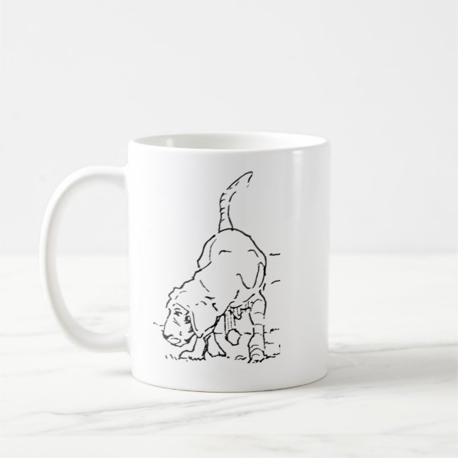 Taza de café para amantes de perros, ilustración d (Izquierda)