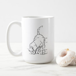 Taza de café para amantes de perros, ilustración d