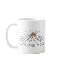 Taza de café para aventuras en la montaña Explora