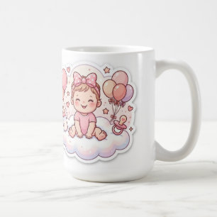 Taza de café para baby shower de niña