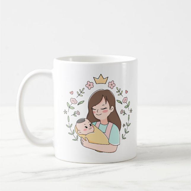 Taza de café para bebé elegante | bebé cargando (Izquierda)
