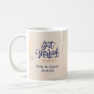 Taza de café para boda estética boho neutral