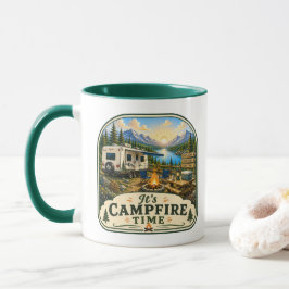 Taza de café para campistas - ¡Es hora de hoguera!