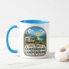 Taza de café para campistas ¡Lo que pasa en el cam