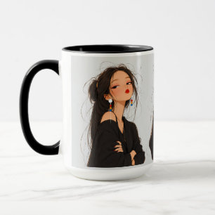 Taza de café para chicas con estética atrevida e i