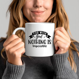 Taza De Café Para Con Dios Nada Es Imposible Cristiano