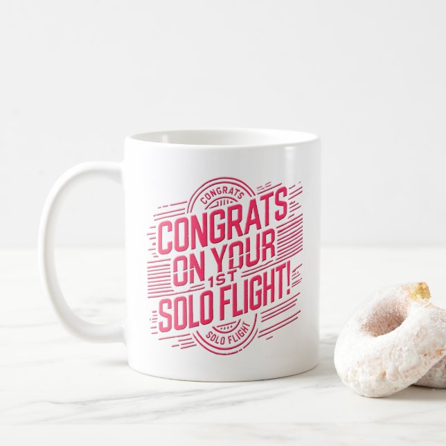 Taza de café para el 1er vuelo solo (Con donut)