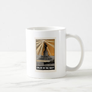 Taza De Café Para el motivo de la libertad aliste en la marina