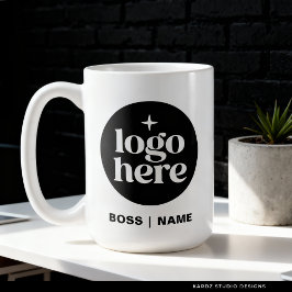 Taza de café para empleados con logotipo moderno d