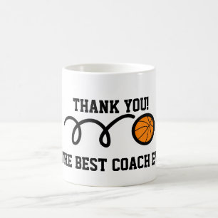 Taza de café para entrenador de baloncesto agradec