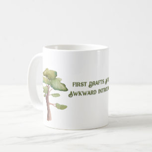 Taza de café para escritores de primeros borradore