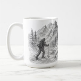 Taza de café para excursiones de esquí por terreno