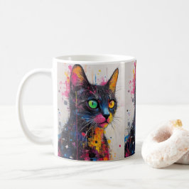 Taza de café para gatos Color Splash – Regalo vibr