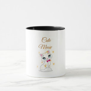 Taza de café para gatos Meow linda