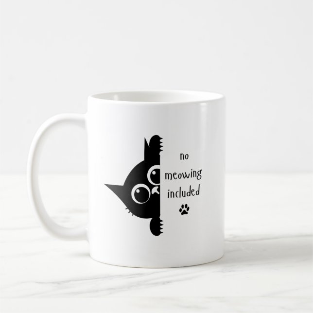 Taza de café para gatos sin maullar incluida (Izquierda)