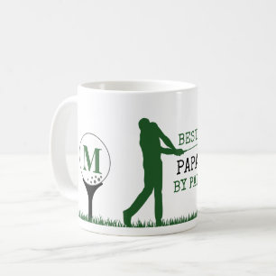 Taza de café para golfista con monograma PAPÁ MEJO