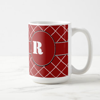 Taza De Café Para hombre con monograma del diamante rojo