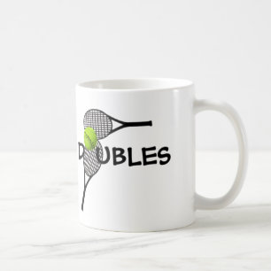 Taza de café para juego de dobles con raquetas de 