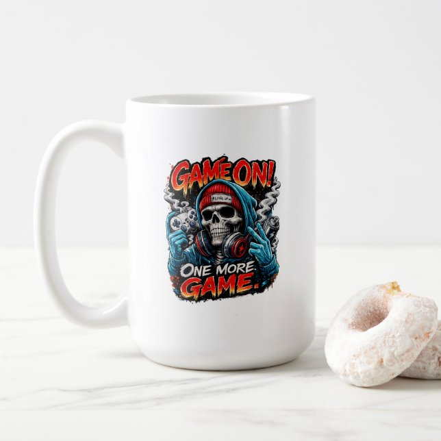 Taza de café para jugadores de cráneo Game On | St (Con donut)