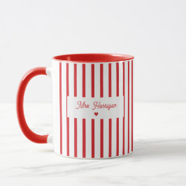 Taza de café para maestros con franja roja