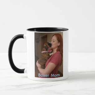 Taza de café para mamá Boxer con adorable cachorro