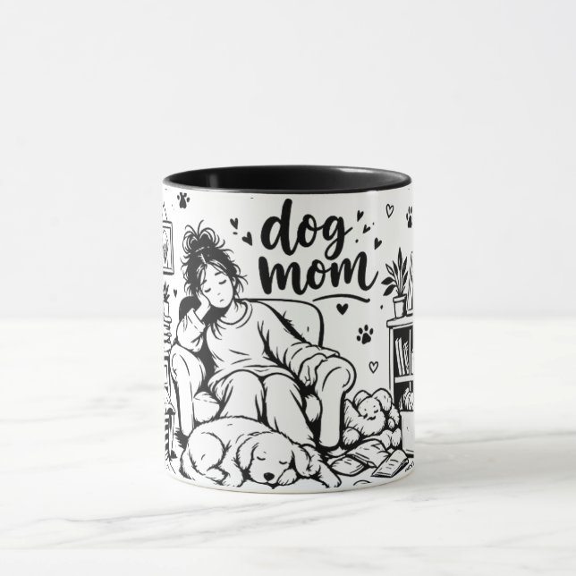 Taza de café para mamá de perro (Centro)